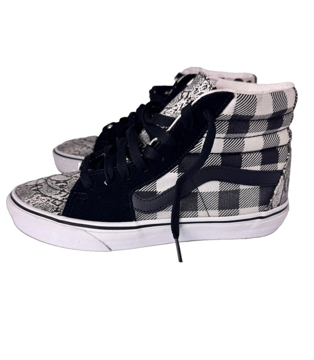 Vans Sk8-Hi Sneakers Black White Checkerboard Snakeskin High Top Mens 7.5
